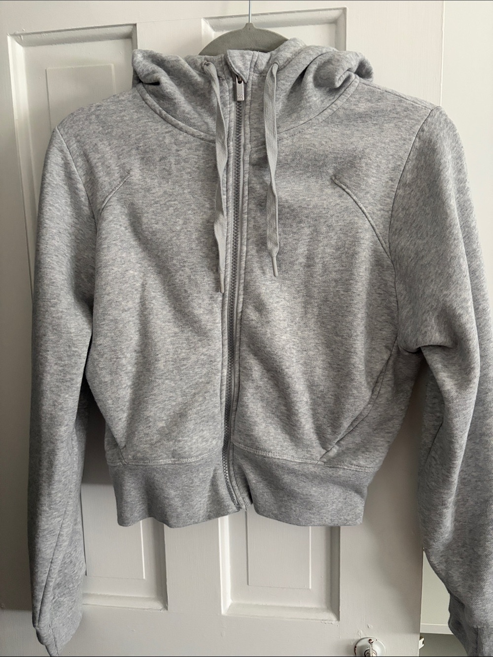 Women's Light Gray Zip Hoodie Utility Jacket